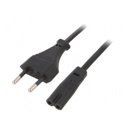 Cablu Alimentare 1.8m Negru 2x0.5mm2 CEE 7/16 la IEC C7 | Electronic-mag.ro | Componente Electronice
