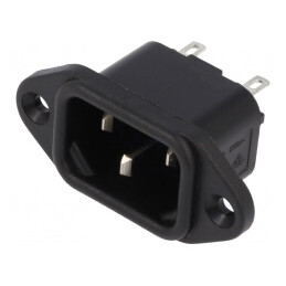 Conector Alimentare AC Tată 10A 250V IEC 60320 | Electronic-mag.ro | Componente Electronice
