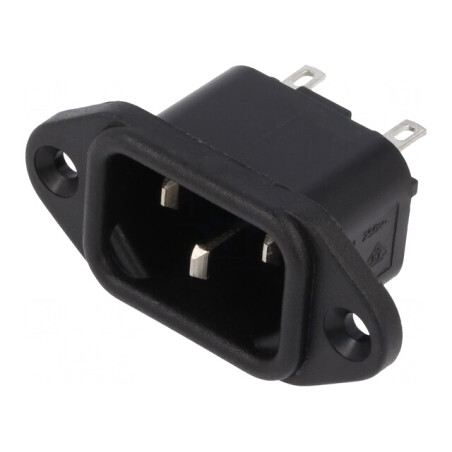 Conector Alimentare AC Tată 10A 250V IEC 60320 | Electronic-mag.ro | Componente Electronice