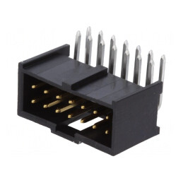 Soclu dreptunghiular tată C-Grid III 2,54mm 14 pini aurit THT | Electronic-mag.ro | Componente Electronice
