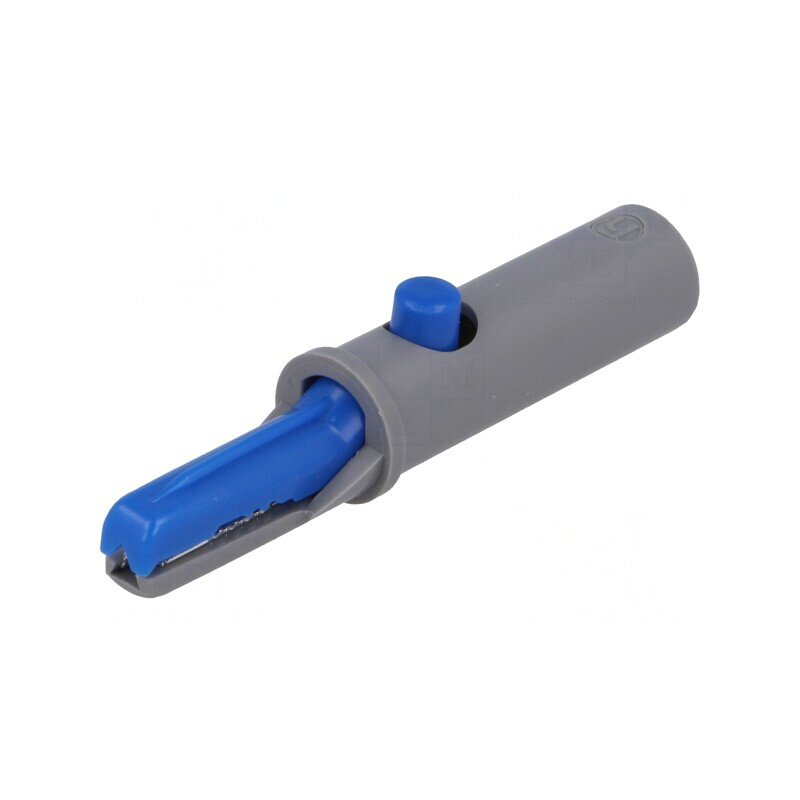 Bornă crocodil albastră 6A 60VDC 4mm | Electronic-mag.ro | Componente Electronice