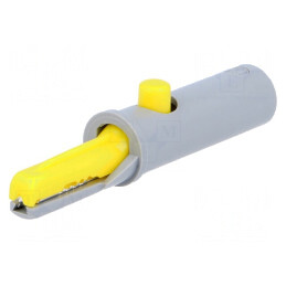 Bornă crocodil galbenă 6A 60VDC 4mm | Electronic-mag.ro | Componente Electronice