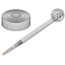 Cablu Microfon Alb OFC 2x0,35mm2 PVC | Electronic-mag.ro | Componente Electronice