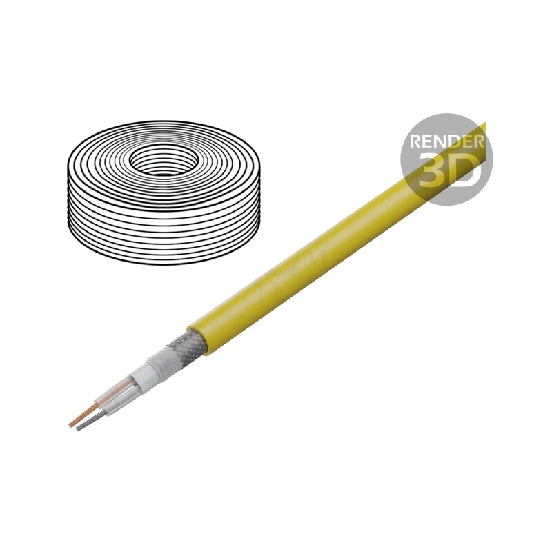 Cablu microfon galben OFC 2x0,35mm2 -15÷70°C | Electronic-mag.ro | Componente Electronice