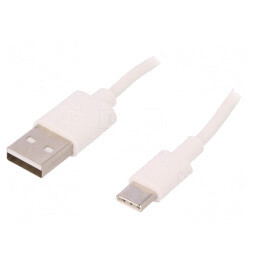Cablu USB 2.0 USB-A la USB-C 0.5m Alb 480Mbps
