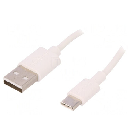 Cablu USB 2.0 USB-A la USB-C 0.5m Alb 480Mbps | Electronic-mag.ro | Componente Electronice