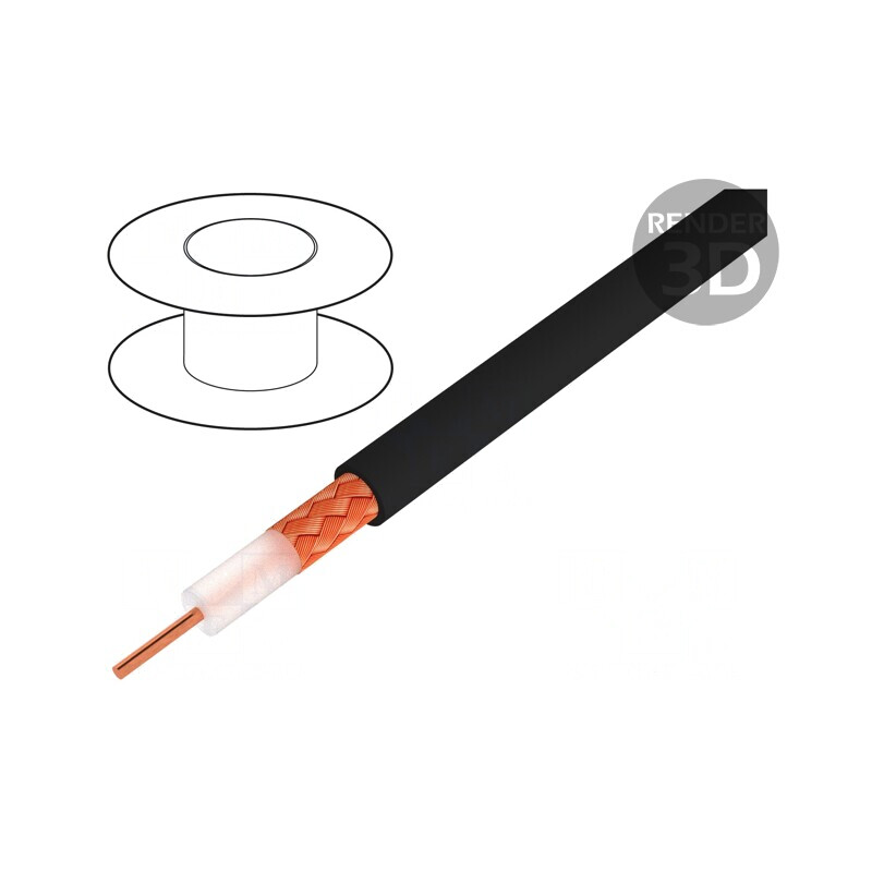 Cablu Coaxial RG59BU Negru 6,2mm | Electronic-mag.ro | Componente Electronice