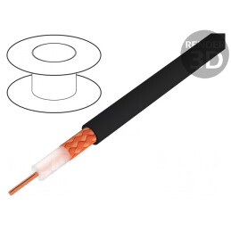 Cablu Coaxial RG-H59BU Negru 6.4mm
