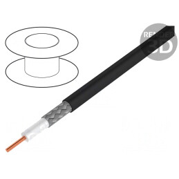 Cablu coaxial RG174U negru 2,6mm