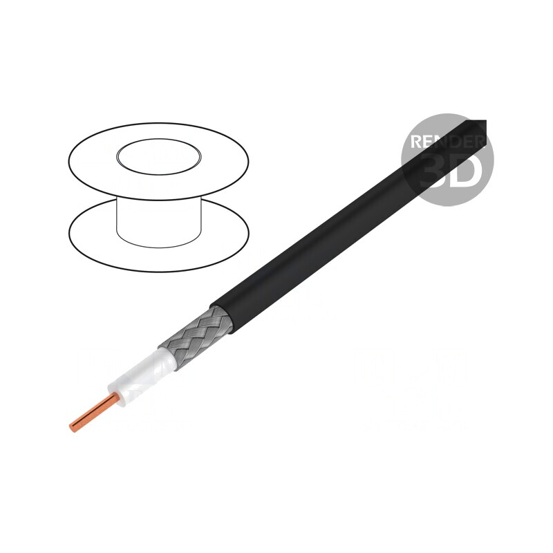 Cablu coaxial RG174U negru 2,6mm | Electronic-mag.ro | Componente Electronice
