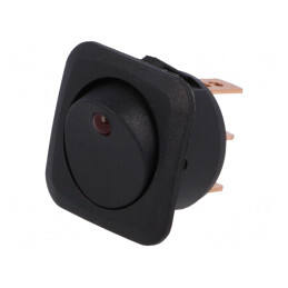 Comutator Rocker SPST ON-OFF 10A 12V Negru cu LED | Electronic-mag.ro | Componente Electronice