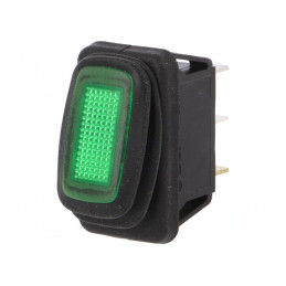 Comutator Basculant Verde ON-OFF 16A 12V IP65 LED | Electronic-mag.ro | Componente Electronice