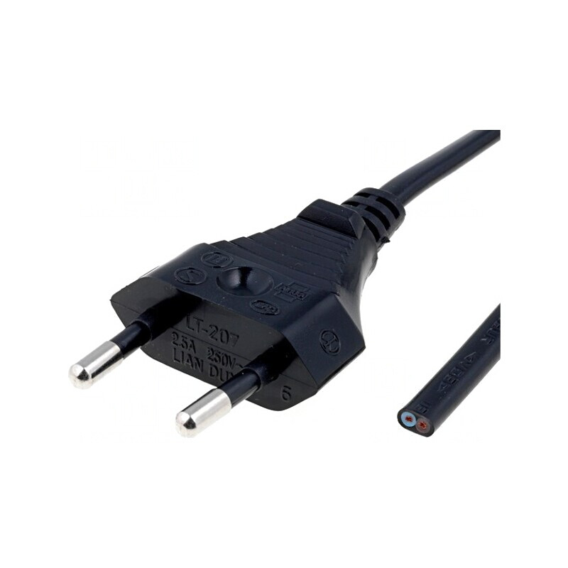 Cablu Electric 2x0,75mm2 PVC 1,8m Negru | Electronic-mag.ro | Componente Electronice