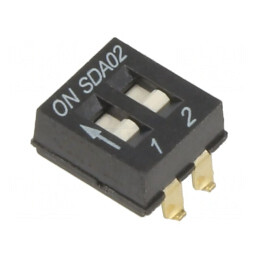 Comutator DIP-SWITCH 2 Secțiuni ON-OFF 24V 0.025A | Electronic-mag.ro | Componente Electronice