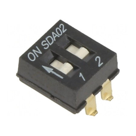 Comutator DIP-SWITCH 2 Secțiuni ON-OFF 24V 0.025A | Electronic-mag.ro | Componente Electronice