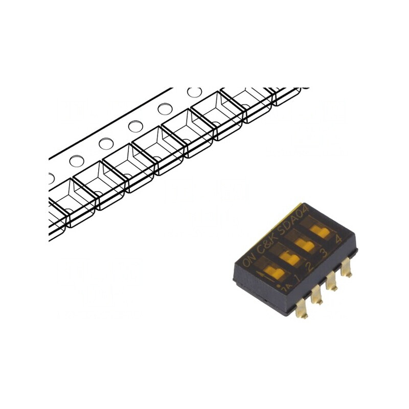 Comutator DIP-SWITCH 4 Secțiuni OFF-ON 0,025A 24VDC | Electronic-mag.ro | Componente Electronice Comutator DIP-SWITCH 4 Secțiuni OFF-ON 0,025A 24VDC | Electronic-mag.ro | Componente Electronice