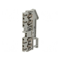 Conector șine 0,08-2,5mm2 1 pistă 4 borne gri | Electronic-mag.ro | Componente Electronice