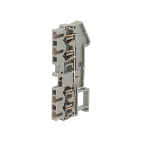 Conector șine 0,08-2,5mm2 1 pistă 4 borne gri | Electronic-mag.ro | Componente Electronice
