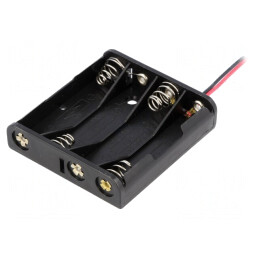 Suport 4 Baterii AAA cu Cabluri 150mm | Electronic-mag.ro | Componente Electronice