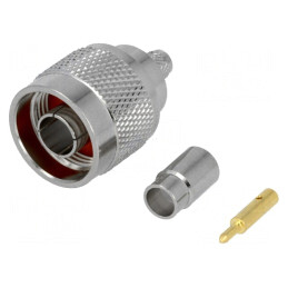 Mufă N Tată Drept Crimpat Aurit H155 | Electronic-mag.ro | Componente Electronice
