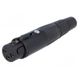 Mufă XLR 3 Pin Mamă Cablu Aurită | Electronic-mag.ro | Componente Electronice
