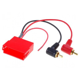 Adaptor; ISO mini soclu,RCA mufă x2