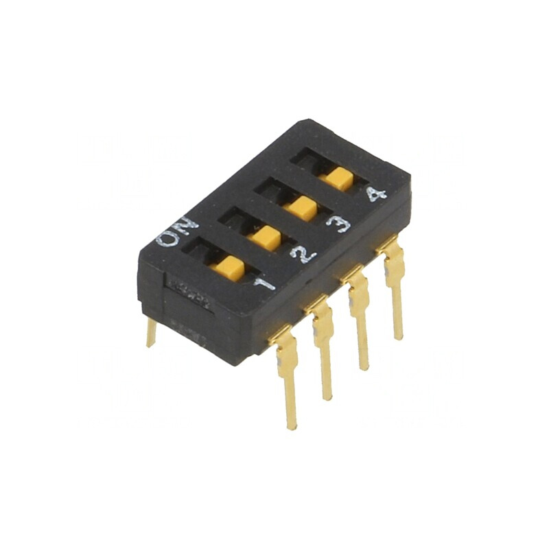 Comutator DIP-SWITCH 4 Secțiuni ON-OFF 30VDC | Electronic-mag.ro | Componente Electronice