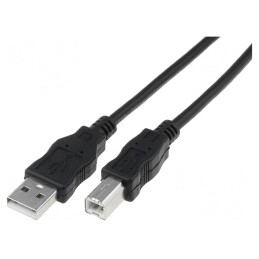 Cablu USB 2.0 A-B 3m Negru | Electronic-mag.ro | Componente Electronice