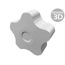 Buton de Reglare Negru Ø40mm M6 | Electronic-mag.ro | Componente Electronice