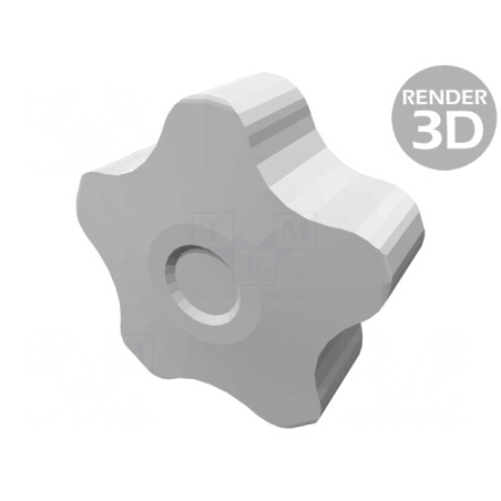 Buton de Reglare Negru Ø40mm M6 | Electronic-mag.ro | Componente Electronice