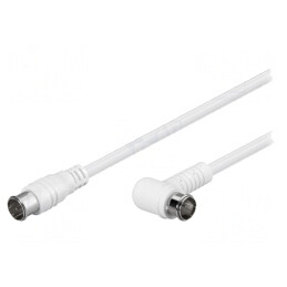Cablu TV 75Ω 1,5m F Quick Alb | Electronic-mag.ro | Componente Electronice