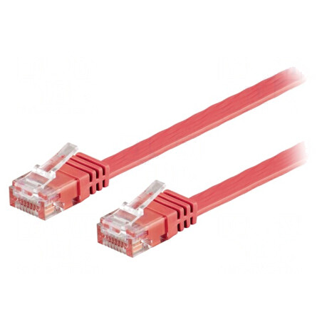 Cablu Patch U/UTP Cat6 2m Roșu PVC | Electronic-mag.ro | Componente Electronice