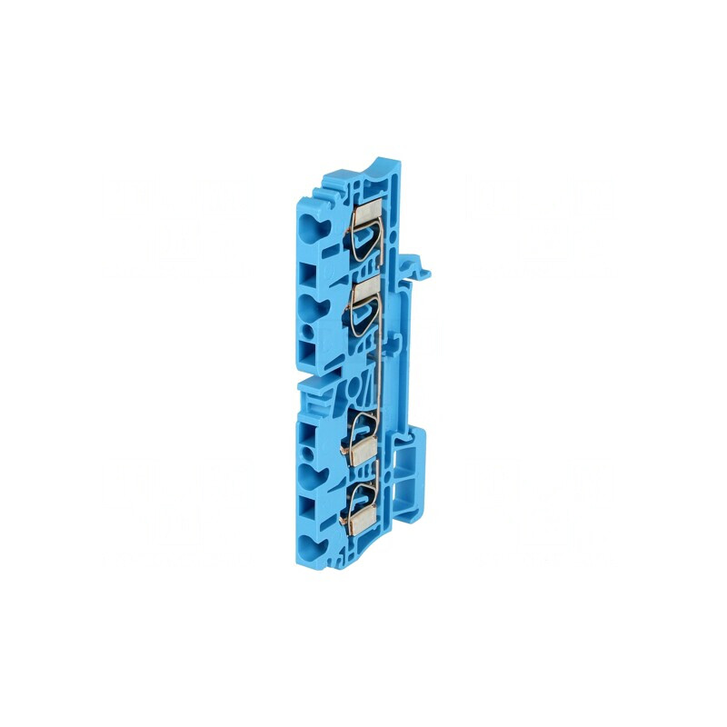Conector Șine 2,5mm2 1 Piste 4 Borne Albastru Wemid | Electronic-mag.ro | Componente Electronice