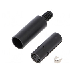 Mufă DIN 8-pin Mini Mamă cu Manson pentru Lipire pe Cablu Drept | Electronic-mag.ro | Componente Electronice