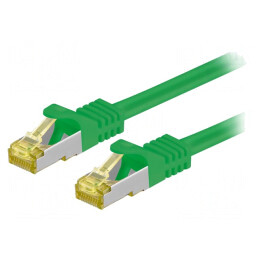 Patch cord S/FTP Cat 6a LSZH Verde 0,5m | Electronic-mag.ro | Componente Electronice