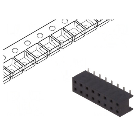 Soclu Cablu-Placă Mamă Minitek 2mm 16 PIN SMT pentru PCB 2A | Electronic-mag.ro | Componente Electronice