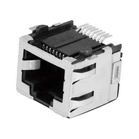 Soclu RJ45 8p8c Ecranat Aurit Cat 5 SMT | Electronic-mag.ro | Componente Electronice