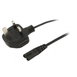 Cablu Alimentare 1,5m Negru 3x0,5mm2 BS 1363 la IEC C7 | Electronic-mag.ro | Componente Electronice