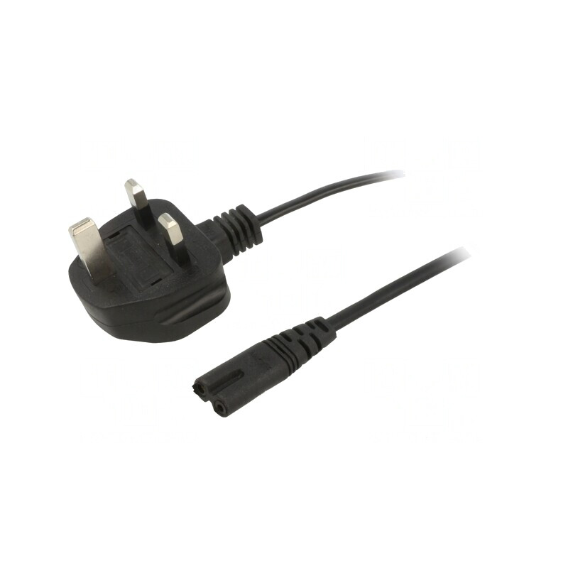 Cablu Alimentare 1,5m Negru 3x0,5mm2 BS 1363 la IEC C7 | Electronic-mag.ro | Componente Electronice