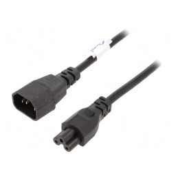 Cablu Alimentare 1.5m IEC C14 la IEC C5 Negru 2.5A | Electronic-mag.ro | Componente Electronice