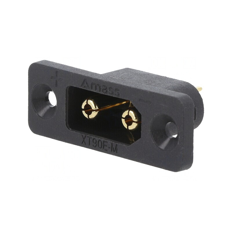Soclu Alimentare DC XT90 30A 500V Negru | Electronic-mag.ro | Componente Electronice