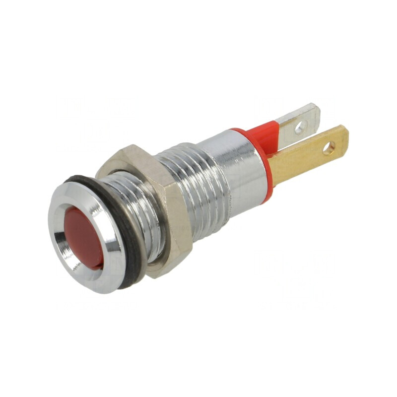 Lampă LED plată roşie Ø8mm 2VDC metal | Electronic-mag.ro | Componente Electronice Lampă LED plată roşie Ø8mm 2VDC metal | Electronic-mag.ro | Componente Electronice