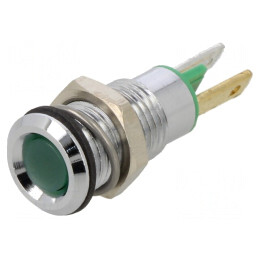 Lampă de control LED verde 2,2V 8mm metal | Electronic-mag.ro | Componente Electronice