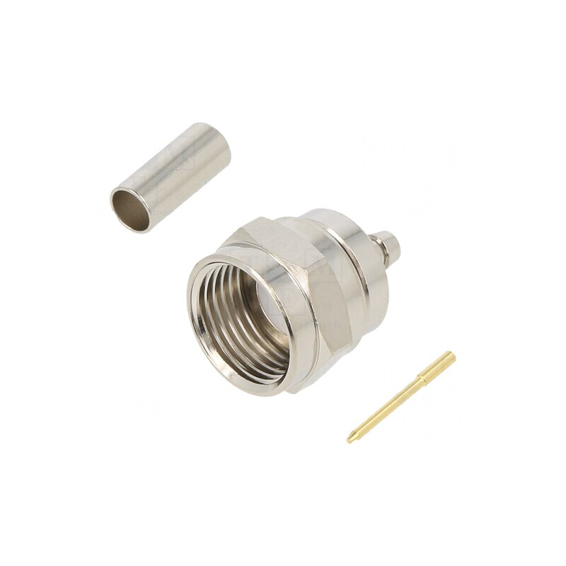 Mufă F Tată Drept 75Ω Lipire Crimpat PTFE Aurit | Electronic-mag.ro | Componente Electronice