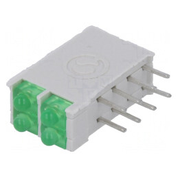 LED Verde 1,8mm 4 Diode 10mA 38° 2,1V 13mcd | Electronic-mag.ro | Componente Electronice