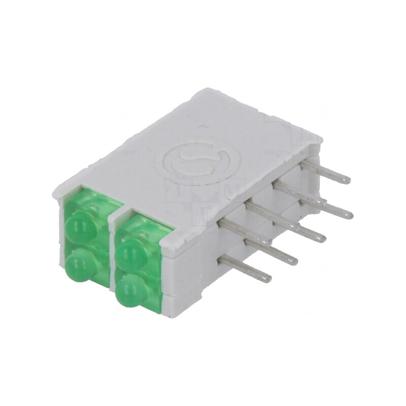 LED Verde 1,8mm 4 Diode 10mA 38° 2,1V 13mcd | Electronic-mag.ro | Componente Electronice