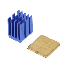 Radiator cu aripioare pentru Raspberry Pi - arămiu/albastru | Electronic-mag.ro | Componente Electronice