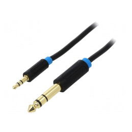 Cablu Audio Jack 3,5mm la Jack 6,3mm 0,5m Negru PVC | Electronic-mag.ro | Componente Electronice