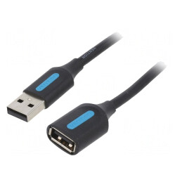 Cablu USB 2.0 A-A Nichelat 1,5m Negru