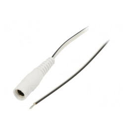 Cablu DC Alb 0,5m 5,5/2,1 2x0,35mm2 | Electronic-mag.ro | Componente Electronice